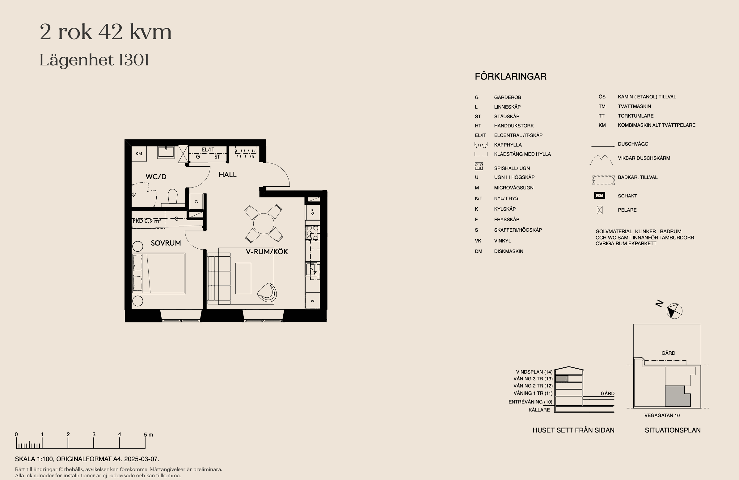 Planlösning lägenhet 1301